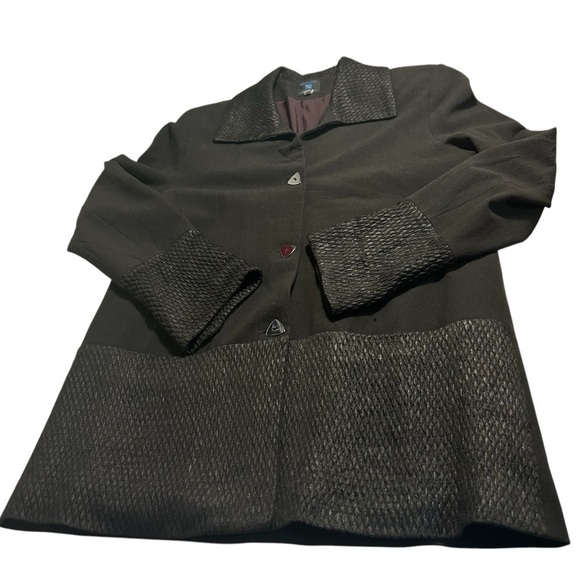 Anna Kaszer 3 Button Front Black Blazer Sz 40 - Picture 4 of 13